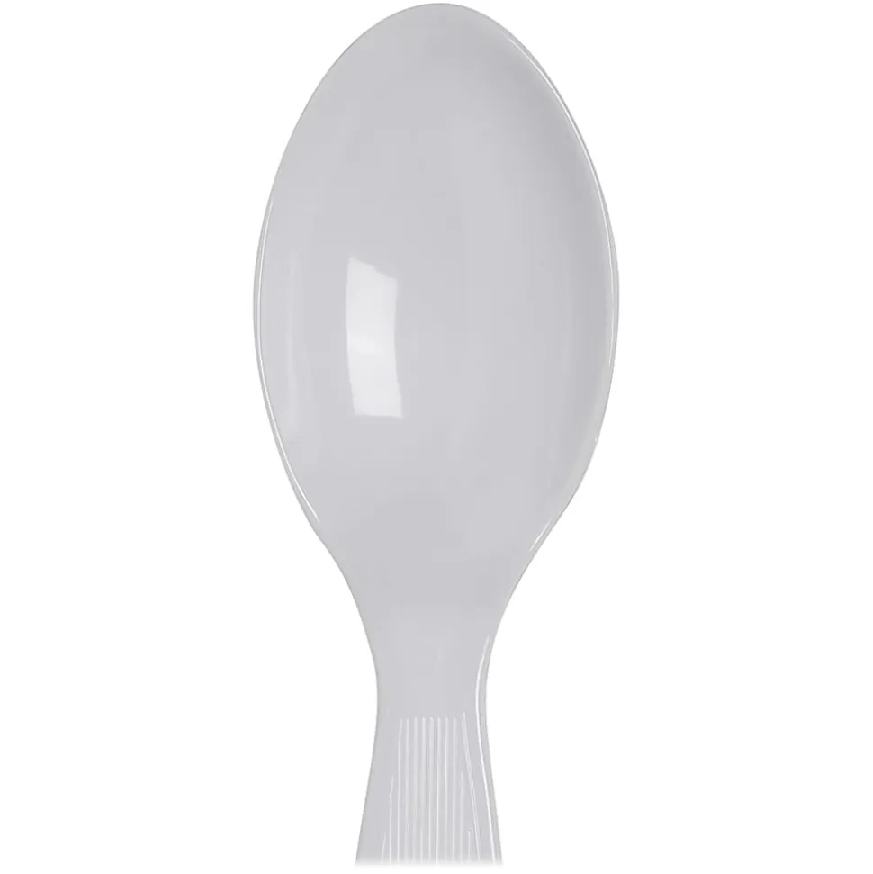 Dixie® Heavyweight Utensils, Teaspoons, White, Box Of 100 Teaspoons