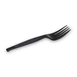 Dixie® Individually Wrapped Heavyweight Cutlery, Forks, Black, Carton Of 1,000 Forks