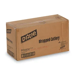 Dixie® Individually Wrapped Heavyweight Cutlery, Forks, Black, Carton Of 1,000 Forks