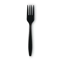 Dixie® Individually Wrapped Heavyweight Cutlery, Forks, Black, Carton Of 1,000 Forks
