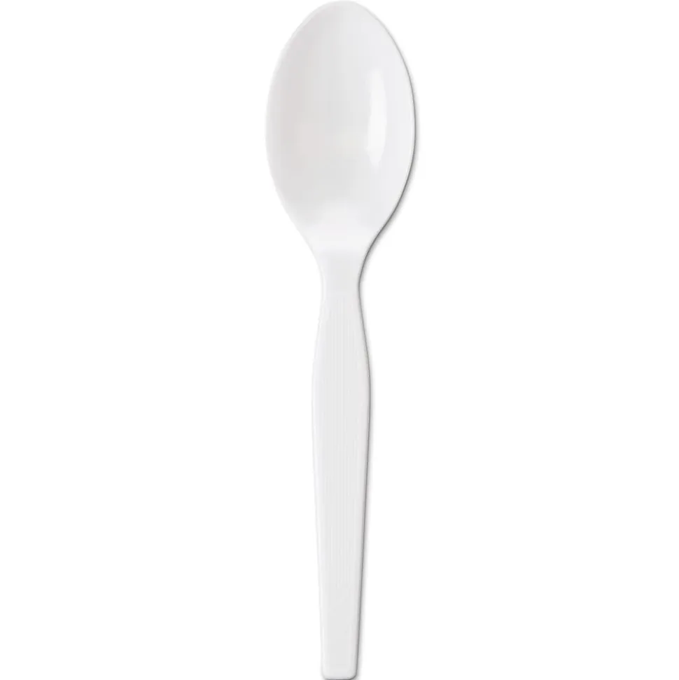Dixie® Individually Wrapped Polystyrene Teaspoons, White, Pack Of 1,000