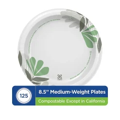 Dixie® 8 1/2" Medium-Weight Paper Plates, Pathways® Design, Pack of 125 Plates
