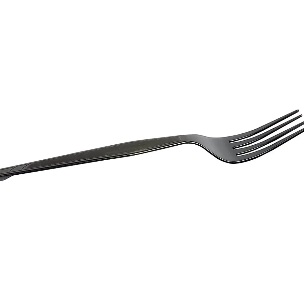 Dixie® Medium-Weight Polystyrene Disposable Forks, 6.104"L, Black, 1000 Per Case
