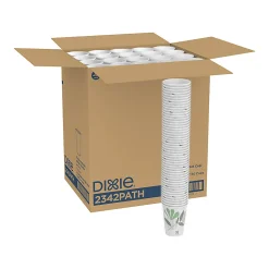 Dixie® Paper Hot Cups, 12 oz, Pathways, 1000 Count (50 Cups per Pack, 20 Packs per Case)
