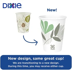Dixie® Paper Hot Cups, 10 Oz., Pathways Design, Case Of 1,000