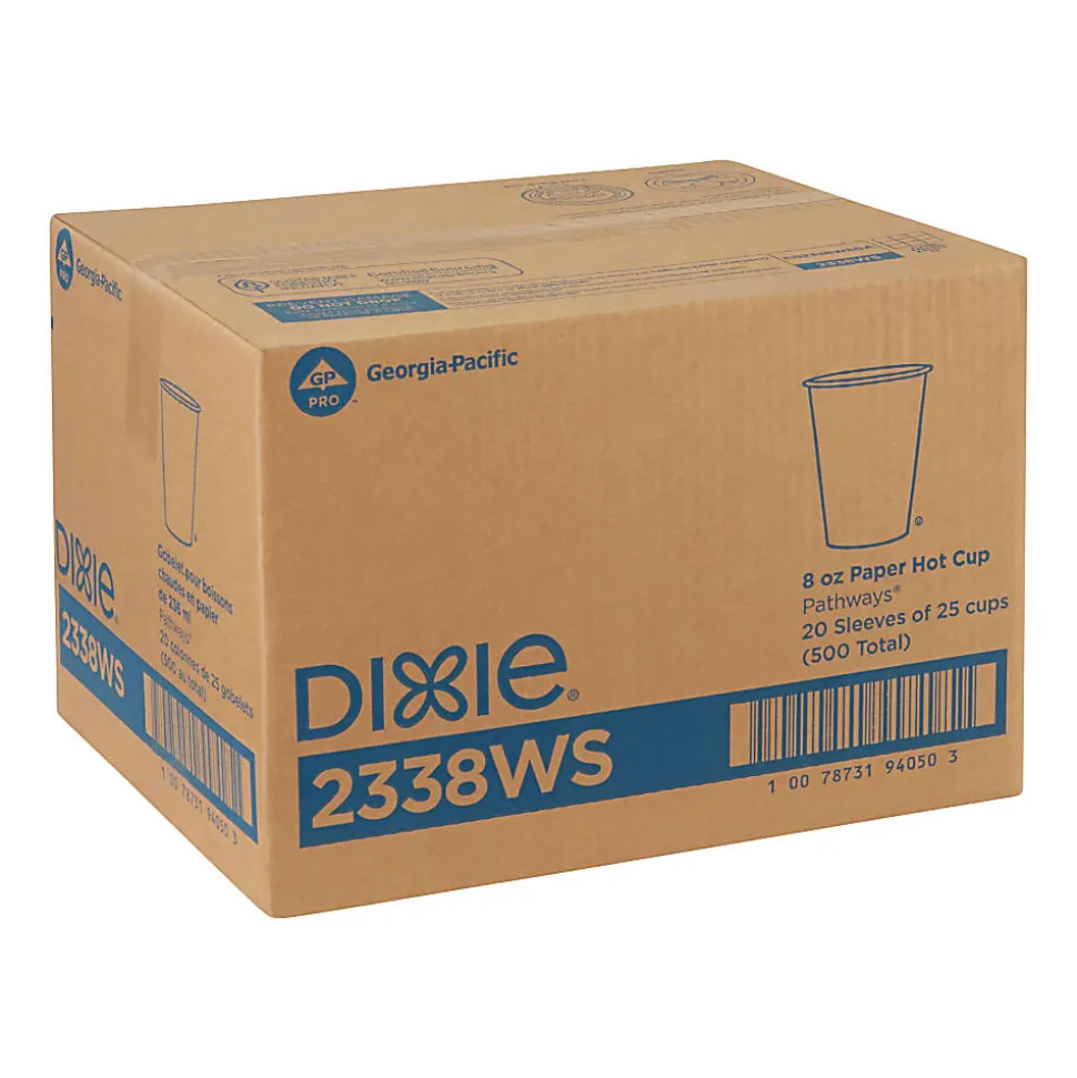 Dixie® Pathways® Paper Hot Cups, Leaves, 8 Oz, Case Of 500