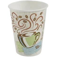 Dixie® PerfecTouch Coffee Haze Paper Hot Cups, 12 Oz, Assorted Colors, Pack Of 160 Cups