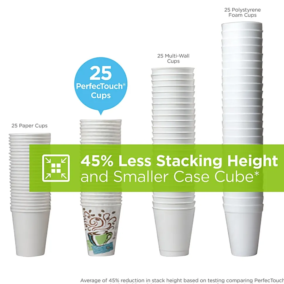 Dixie® PerfecTouch® Hot Cups And Lids, 10 Oz., White, Pack Of 50