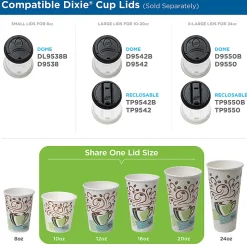 Dixie® PerfecTouch Hot Cups And Lids, 12 Oz, Multicolor, Pack Of 50 Cups And Lids