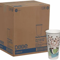 Dixie PerfecTouch 20 oz Insulated Paper Hot Coffee Cups by GP Pro, 5320CD, 500/PK