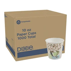 Dixie® PerfecTouch® Paper Coffee Cups, 10 Oz, Coffee Haze Design, 1,000 Count (50 Cups Per Sleeve, 20 Sleeves Per Case)