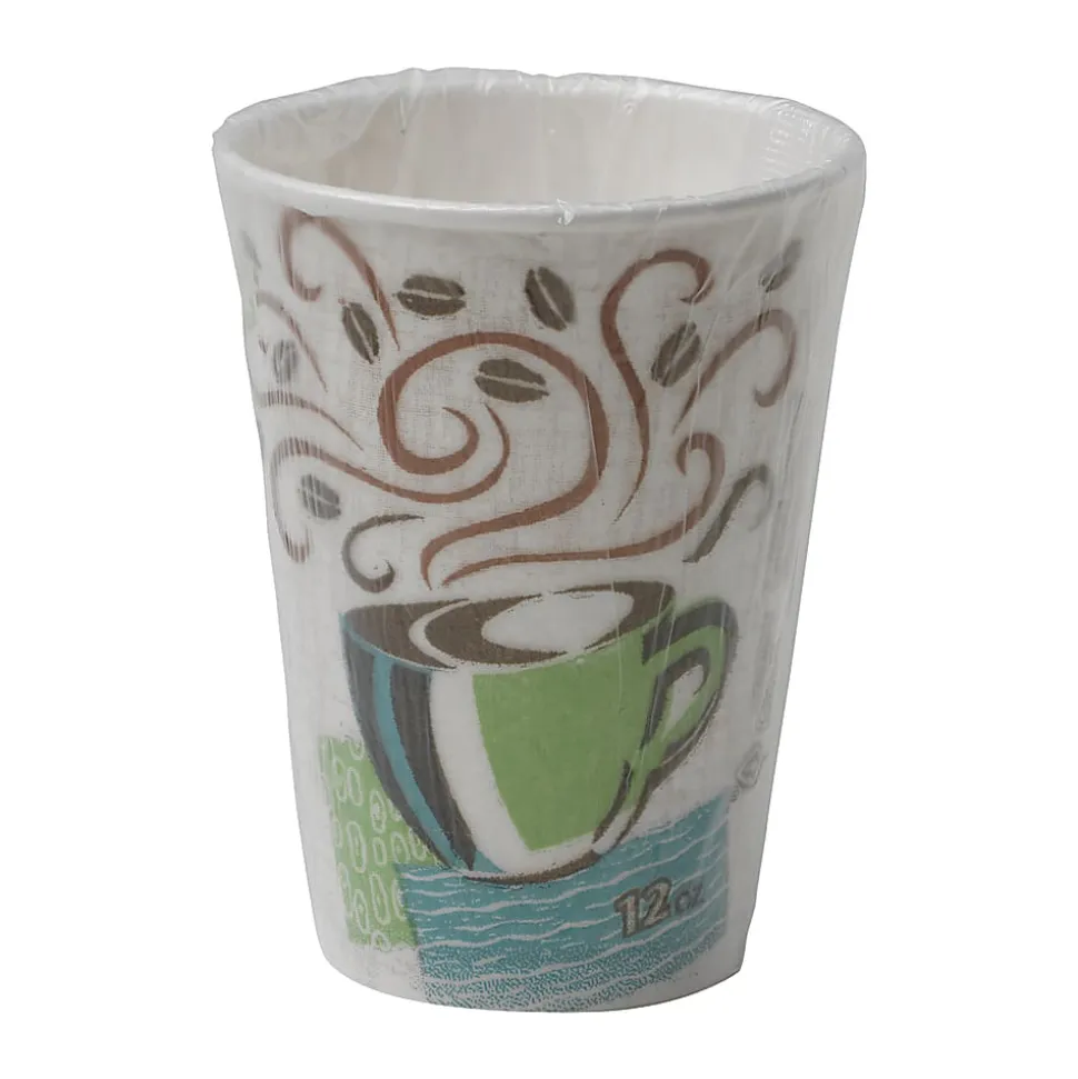 Dixie® PerfectTouch Paper Hot Coffee Cups, 12 Oz, Multicolor, Pack Of 1,000 Cups