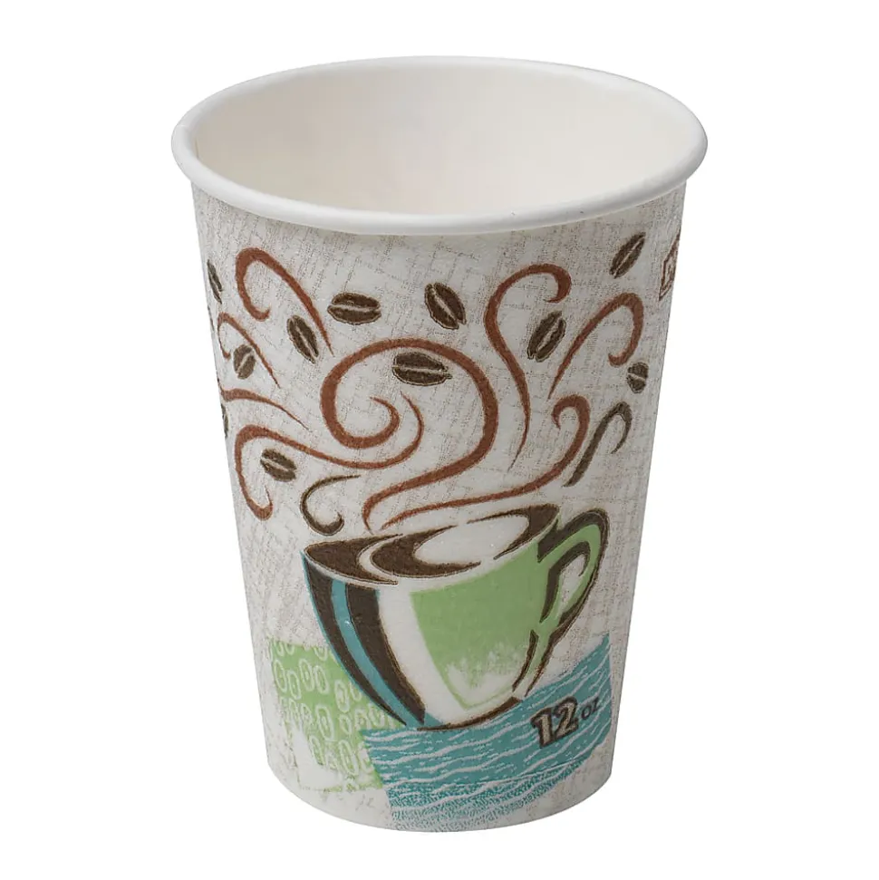 Dixie® PerfectTouch Paper Hot Coffee Cups, 12 Oz, Multicolor, Pack Of 1,000 Cups