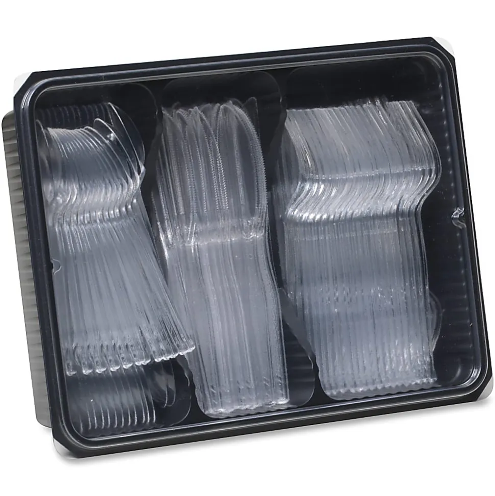 Dixie® Plastic Utensils, Heavy-Weight Cutlery Variety Pack, Clear, Box Of 180 Utensils