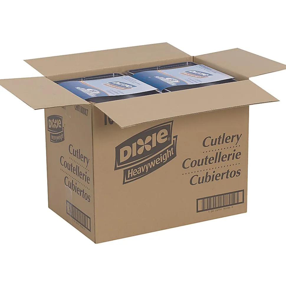 Dixie® Plastic Utensils, Heavy-Weight Cutlery Variety Pack, Clear, Box Of 180 Utensils