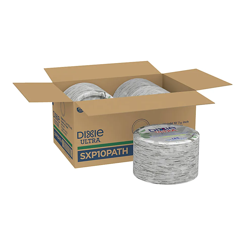 Dixie Ultra® 10-1/16" Heavy-Weight Paper Plates, Pathways®, 500 Count (125 Plates Per Pack, 4 Packs Per Case)