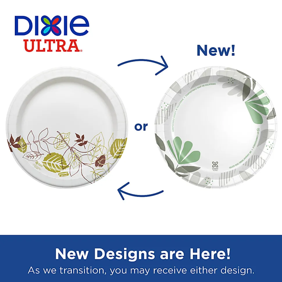 Dixie Ultra® 10-1/16" Heavy-Weight Paper Plates, Pathways®, 500 Count (125 Plates Per Pack, 4 Packs Per Case)