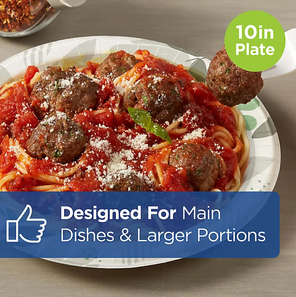 Dixie Ultra® 10-1/16" Heavy-Weight Paper Plates, Pathways®, 500 Count (125 Plates Per Pack, 4 Packs Per Case)