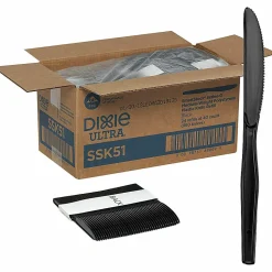 Dixie® Ultra SmartStock by GP PRO Series-O Plastic Utensil Refills, Knives, Black, 40 Knives Per Refill, Case Of 24 Refills