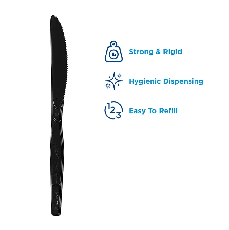 Dixie® Ultra SmartStock by GP PRO Series-O Plastic Utensil Refills, Knives, Black, 40 Knives Per Refill, Case Of 24 Refills