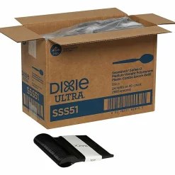Dixie® Ultra SmartStock by GP PRO Series-O Plastic Utensil Refills, Spoons, Black, 40 Spoons Per Refill, Case Of 24 Refills