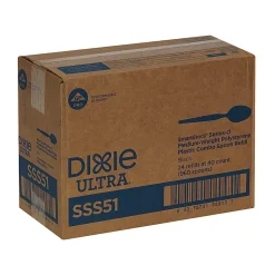 Dixie® Ultra SmartStock by GP PRO Series-O Plastic Utensil Refills, Spoons, Black, 40 Spoons Per Refill, Case Of 24 Refills