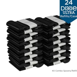 Dixie® Ultra SmartStock by GP PRO Series-O Plastic Utensil Refills, Spoons, Black, 40 Spoons Per Refill, Case Of 24 Refills
