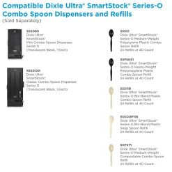 Dixie® Ultra SmartStock by GP PRO Series-O Plastic Utensil Refills, Spoons, Black, 40 Spoons Per Refill, Case Of 24 Refills