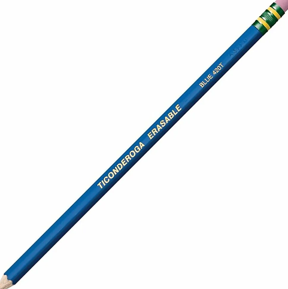 Dixon® Eraser-Tipped Checking Pencils, HB Lead, Blue Lead, Pack Of 12 Pencils