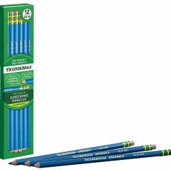 Dixon® Eraser-Tipped Checking Pencils, HB Lead, Blue Lead, Pack Of 12 Pencils