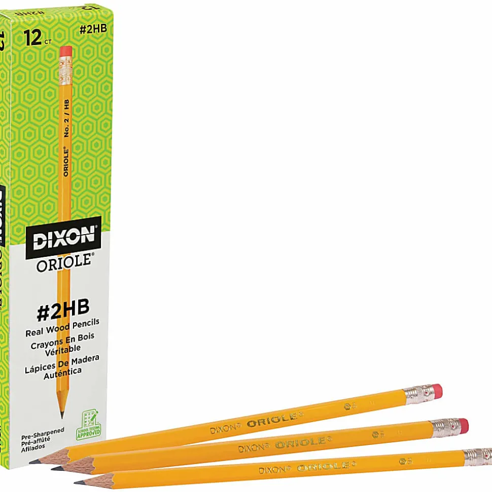 Dixon® Oriole Pencils, Presharpened, #2 Lead, Soft, Pack of 12