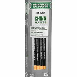 Dixon® Phano® China Marker, Black, Box of 12