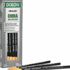 Dixon® Phano® China Marker, Black, Box of 12