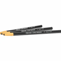 Dixon® Phano® China Markers, Black, Box Of 12