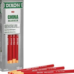 Dixon® Phano® China Markers, Red, Box Of 12