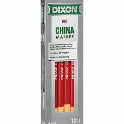 Dixon® Phano® China Markers, Red, Box Of 12
