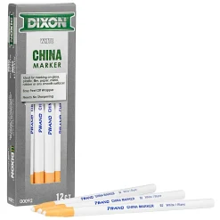 Dixon® Phano® China Markers, White, Presharpened, Pack of 12