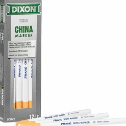 Dixon® Phano® China Markers, White, Presharpened, Pack of 12