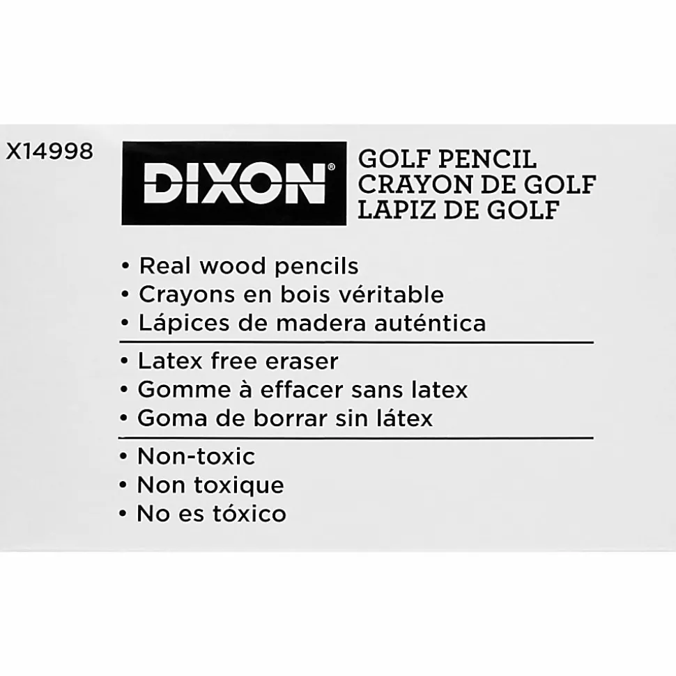 Dixon® Presharpened Golf Pencils, Presharpened, #2 Lead, Soft, Pack of 144