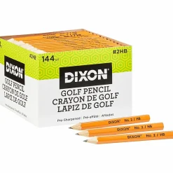 Dixon® Presharpened Golf Pencils, Presharpened, #2 Lead, Soft, Pack of 144
