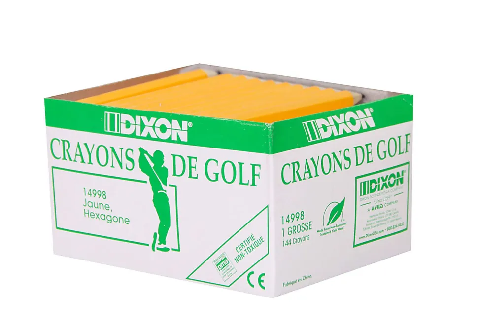 Dixon® Presharpened Golf Pencils, Presharpened, #2 Lead, Soft, Pack of 144