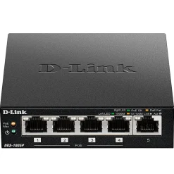 D-Link 5-Port Desktop Gigabit PoE+ Switch - 5 Ports - Manageable - Gigabit Ethernet - 10/100/1000Base-T - 2 Layer Supported - Twisted Pair - Desktop