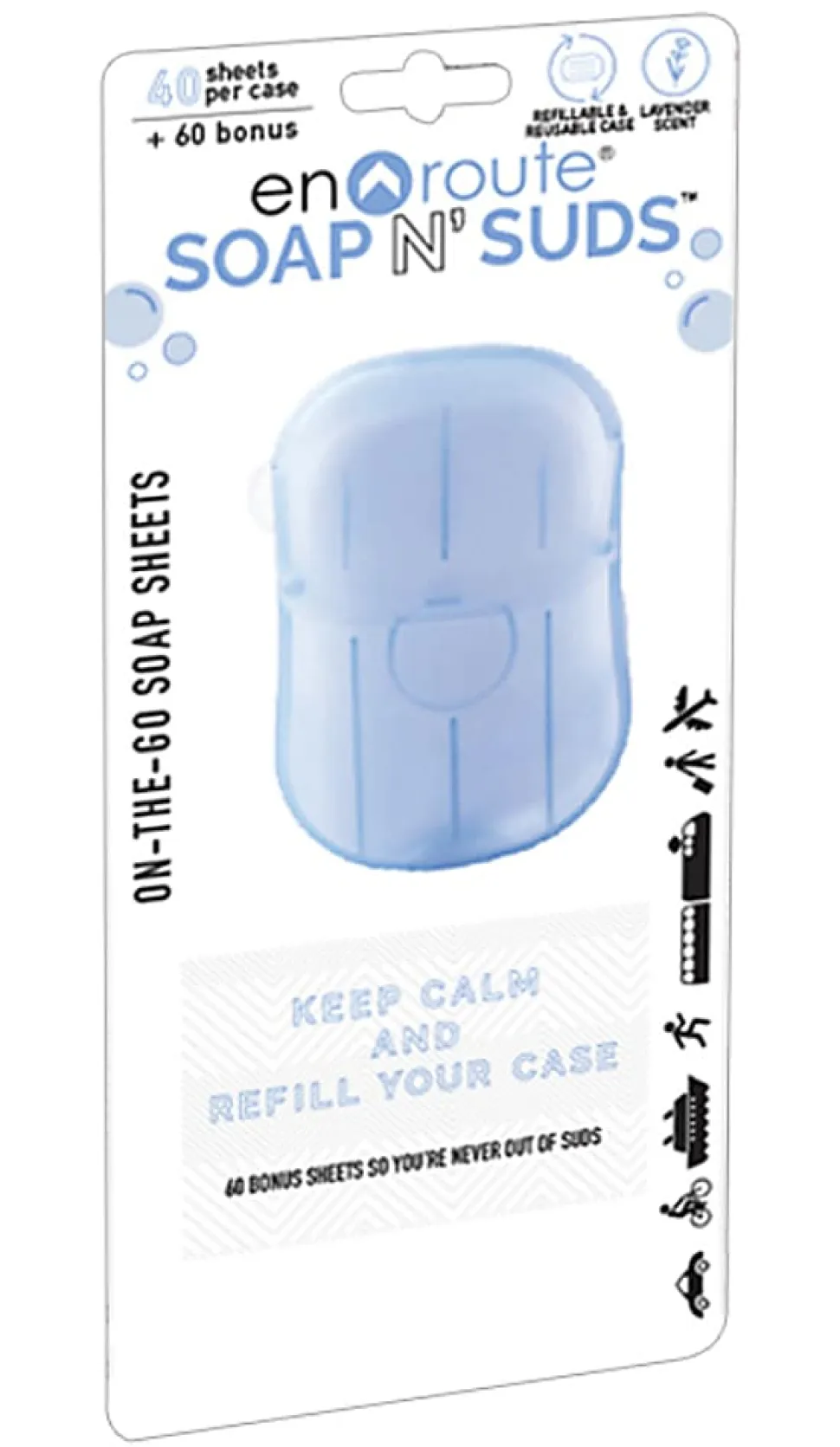 DM Merchandising Soap N' Suds En Route Soap Sheets, Lavender Scent, Pack Of 100
