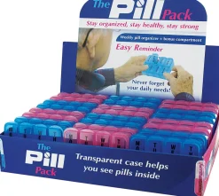 DM Merchandising The Pill Pack Weekly Pill Organizer, 1"H x 3-3/4"W x 2-13/16"D, Assorted Colors