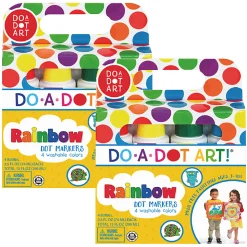 Do-A-Dot Art! Rainbow Washable Sponge Tip Markers, Assorted Colors, 4 Per Pack, Set Of 2 Packs