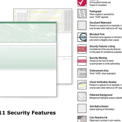 DocuGard High Security Green Marble Business Checks with 11 Features to Prevent Fraud - Letter - 8 1/2