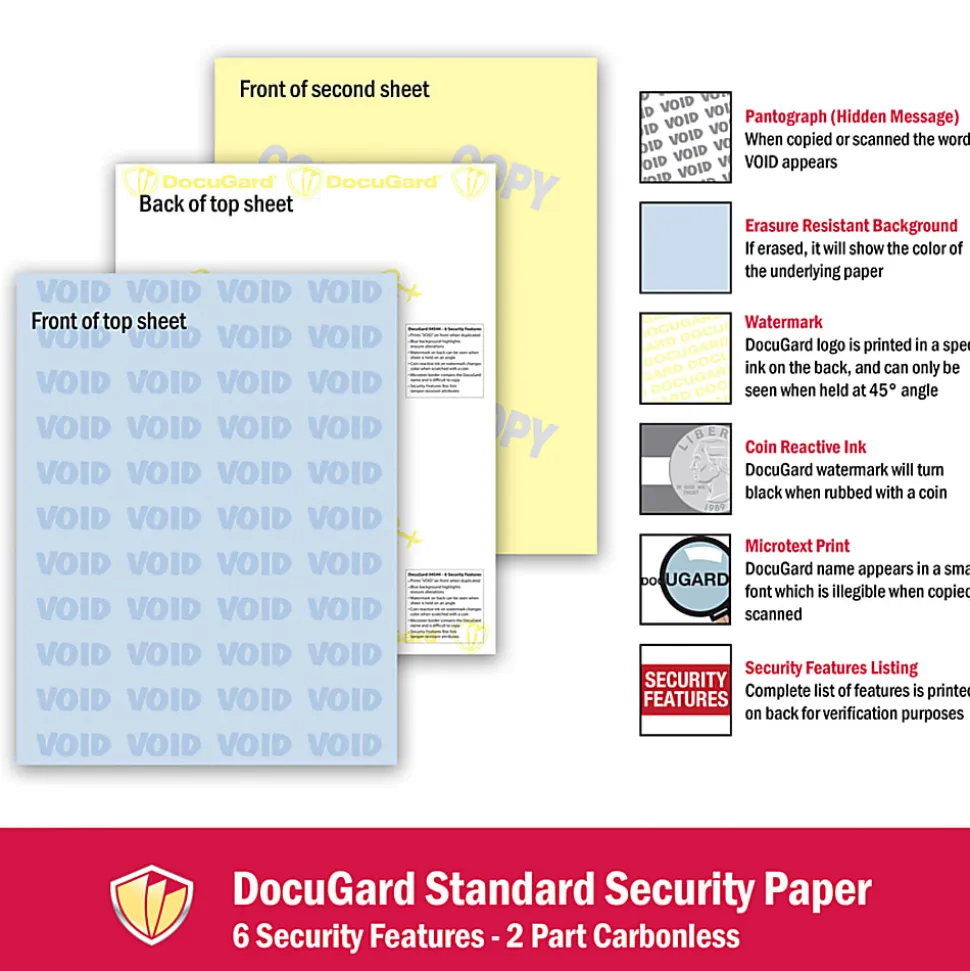 DocuGard Medical Prescription Papers And Business Checks, Standard Medical 6, 2-Part, 8 1/2" X 11", Blue/Canary, Pack Of 250