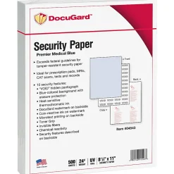 DocuGard Premier Medical 10 Medical Prescription Papers And Business Checks, Letter Size (8 1/2
