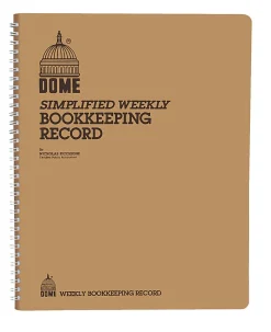 Dome Bookkeeping Record Book - 128 Sheet(s) - Wire Bound - 8.75" x 11.25" Sheet Size - White Sheet(s) - Beige Cover - 1 Each