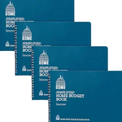 Dome Simplified Home Budget Book - 64 Sheet(s) - Wire Bound - 10.50" x 7.50" Sheet Size - White - White Sheet(s) - Blue Cover - 4 / Bundle